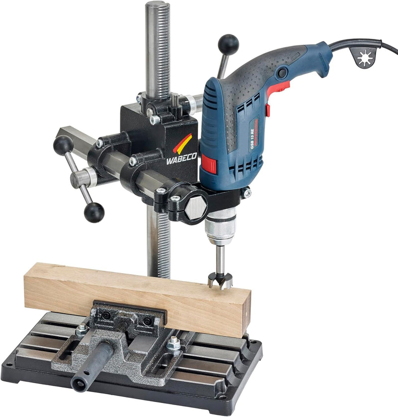 WABECO Bohrständer Fräsständer BF1240 mit 3-Speichen Drehkreuz Z-Achse vertikal/horizontal Säule 500
