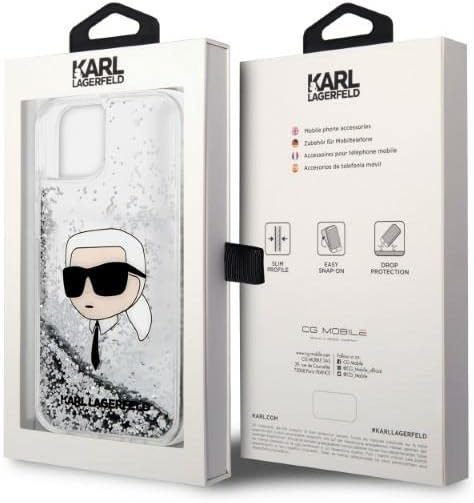 KARL LAGERFELD KLHCP14MLNKHCH Hülle für iPhone 14 Plus 6,7" Silber hardcase Glit