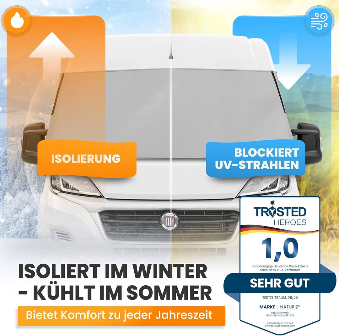 FIAT Ducato Frontscheibenabdeckung – hochwertige, wetterfeste Thermomatte aussen mit effektivem Sonn