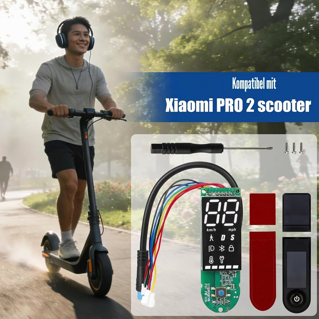 Elektroroller Bluetooth Dashboard für Xiaomi Pro 2, E-Scooter Armaturenbrett mit Abdeckung, Klare Da