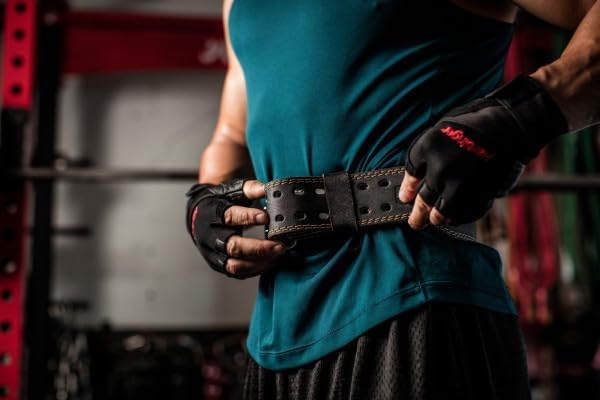 Harbinger Gewichthebergürtel, Gepolsterter Ledergürtel für Mehr Komfort Beim Krafttraining, Schwarz