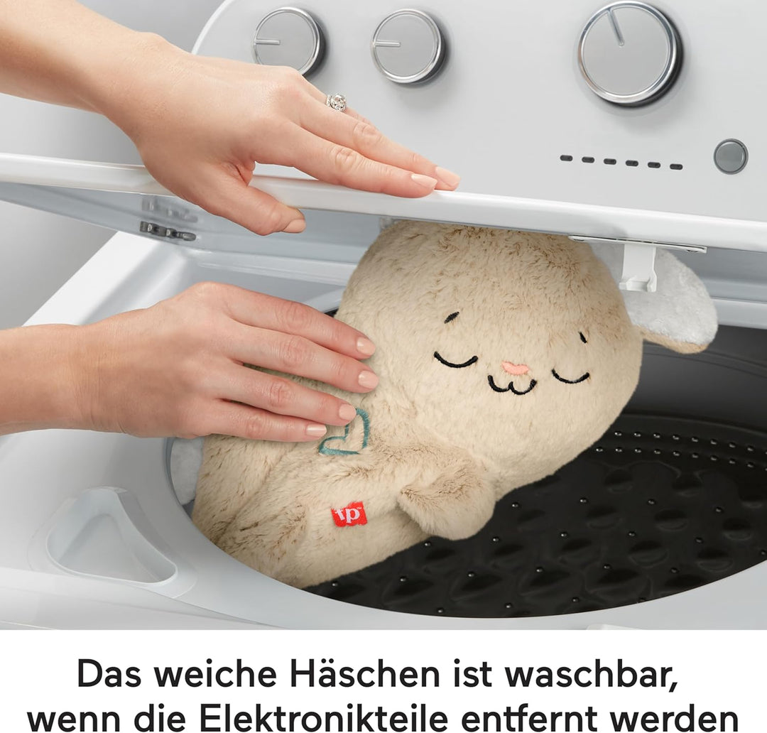 Fisher-Price Schlummer Häschen - tragbares Plüschspielzeug mit Musik und Licht für Neugeborene, Baby