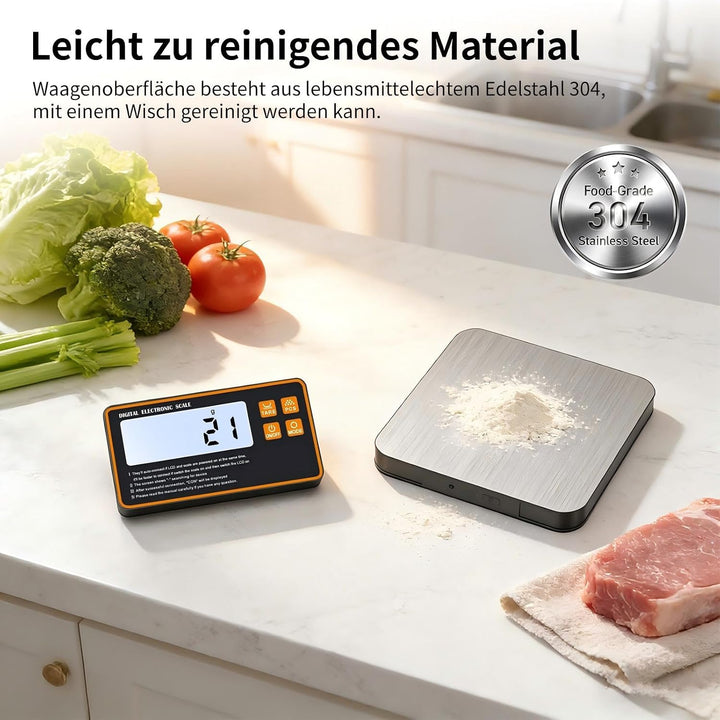 Küchenwaage Digital, 15kg/1g mit Abnehmbarem Display, Kleines Aufgeteiltes Design Küchenwaage, Edels