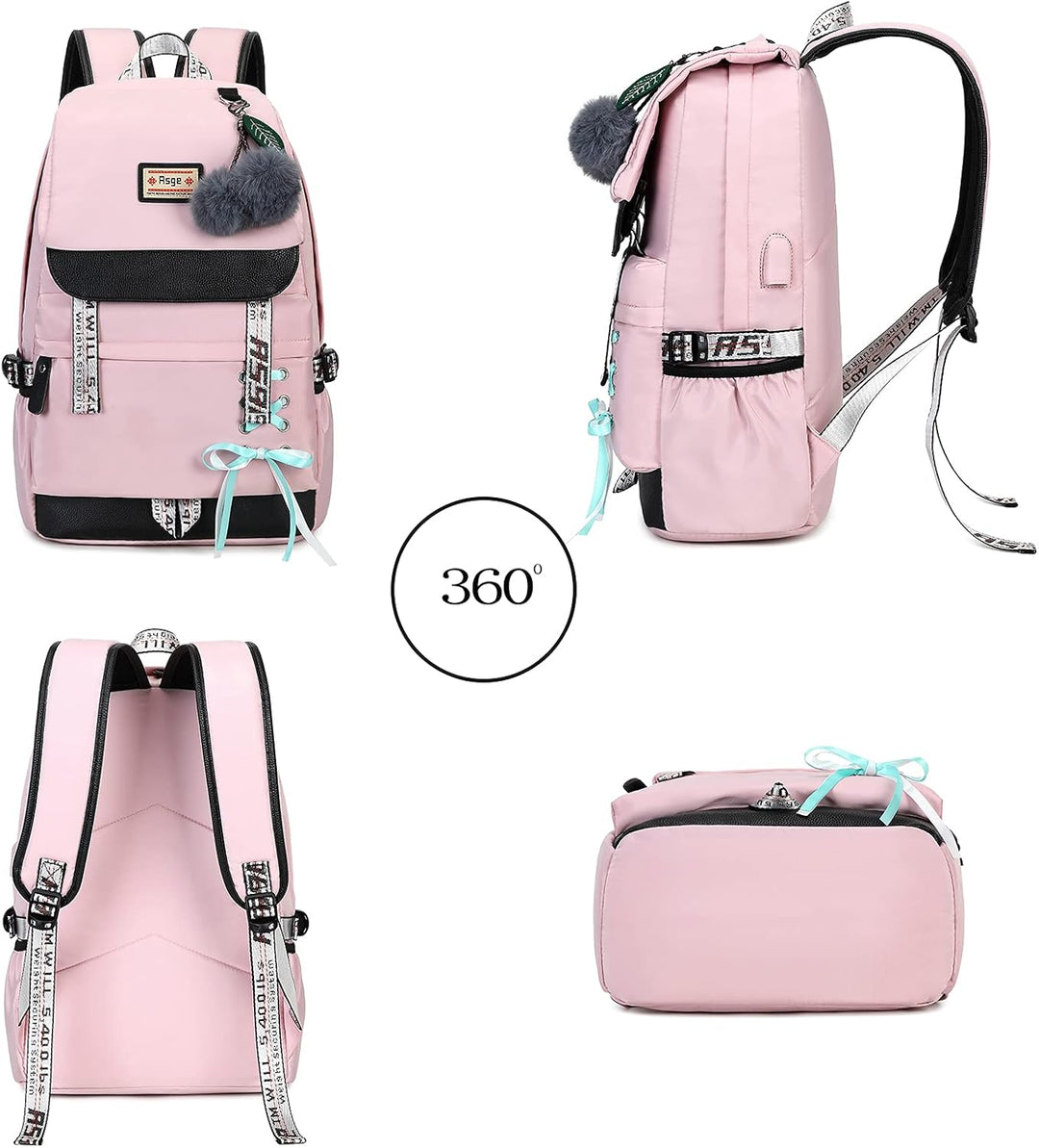 Asge Schulrucksack Mädchen Schulranzen Jungen Schultasche mit Ergonomischem Design Rucksack Campus B