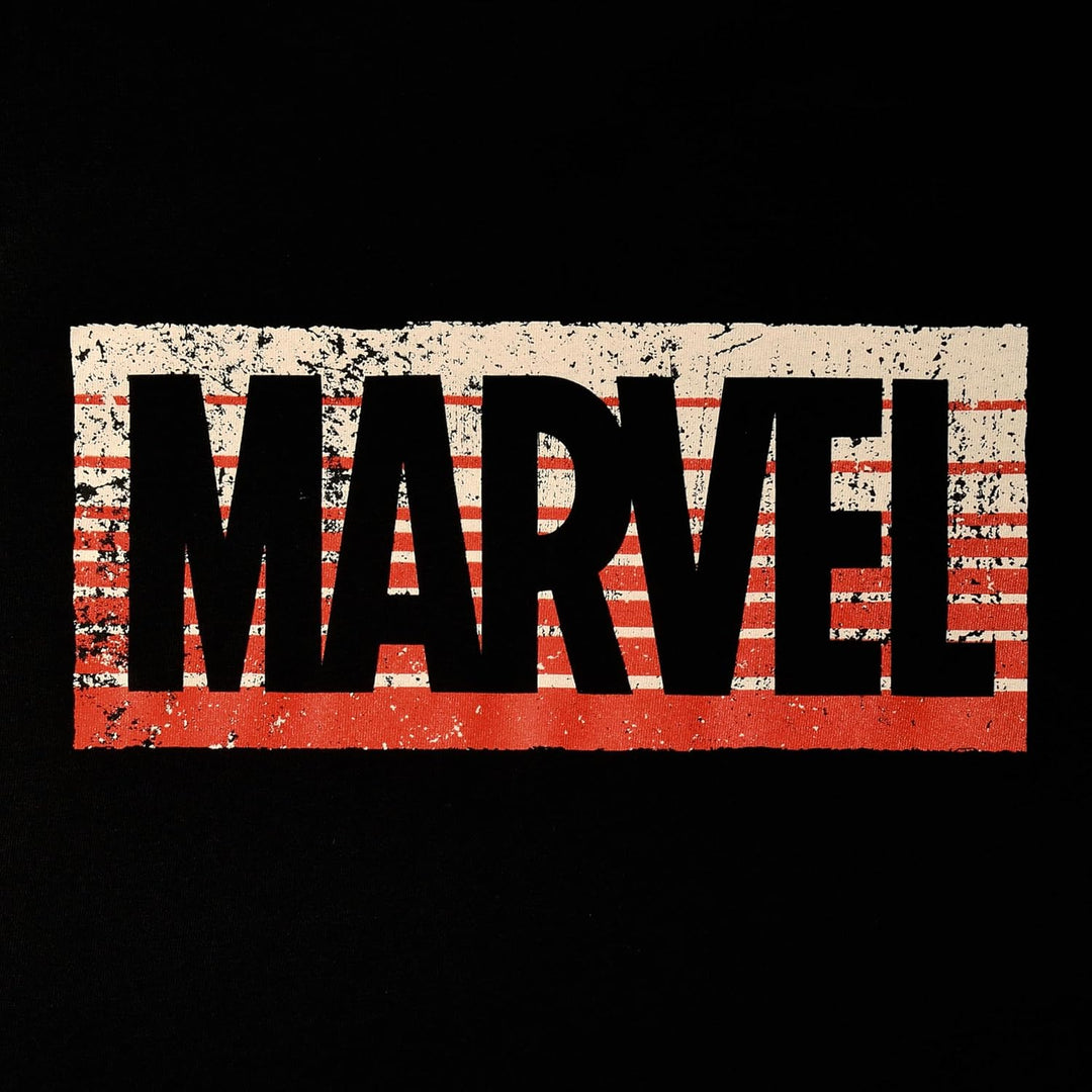 Elbenwald Marvel T-Shirt mit Guardians Logo Motiv für Herren Damen Unisex Baumwolle schwarz