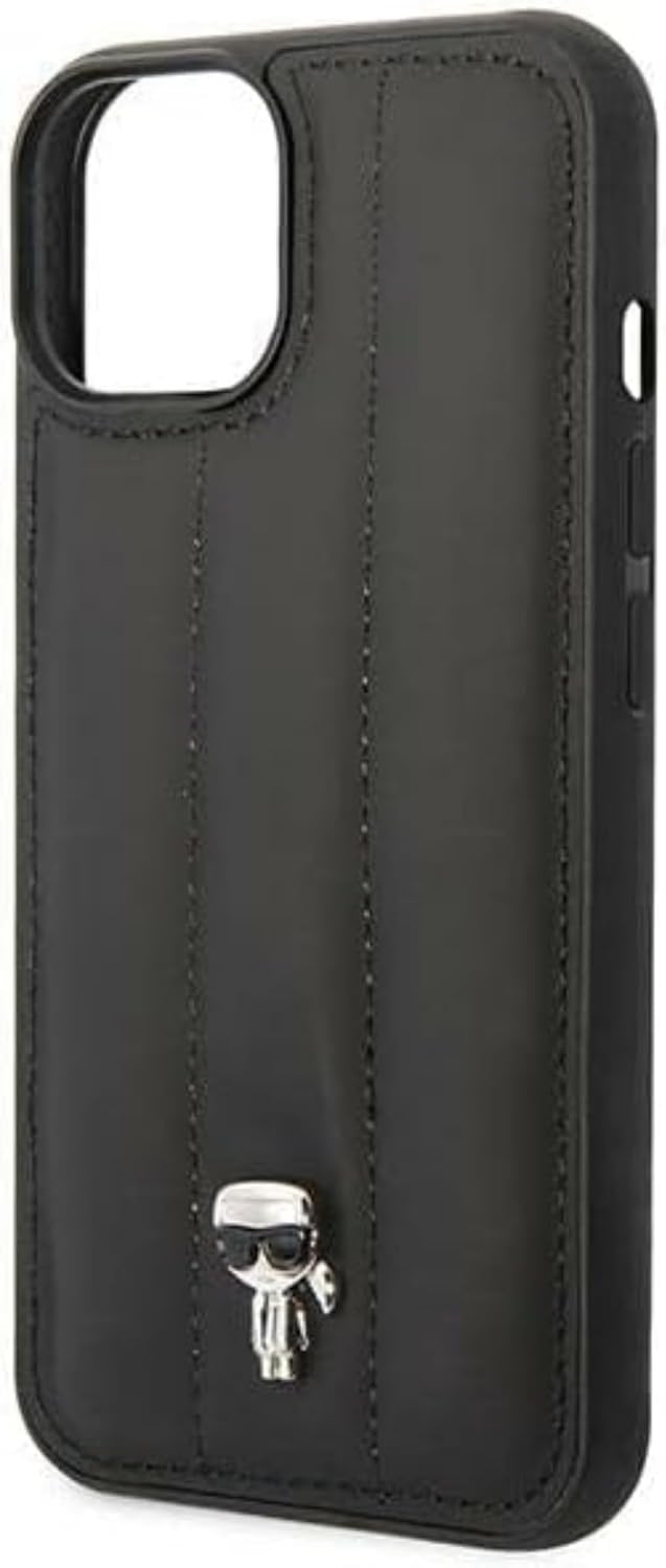 KARL LAGERFELD KLHCP14SPSQPK hülle für iPhone 14 6,1" hardcase schwarz/Black Puffy Ikonik Pin