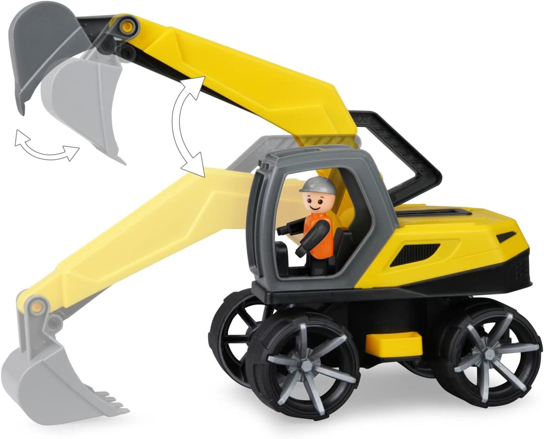 Lena 04531 - TRUXX² Bagger, Baustellenfahrzeug ca. 35 cm, robuster Schaufelbagger mit funktionstücht