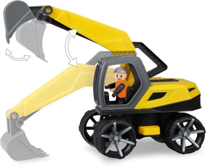Lena 04531 - TRUXX² Bagger, Baustellenfahrzeug ca. 35 cm, robuster Schaufelbagger mit funktionstücht