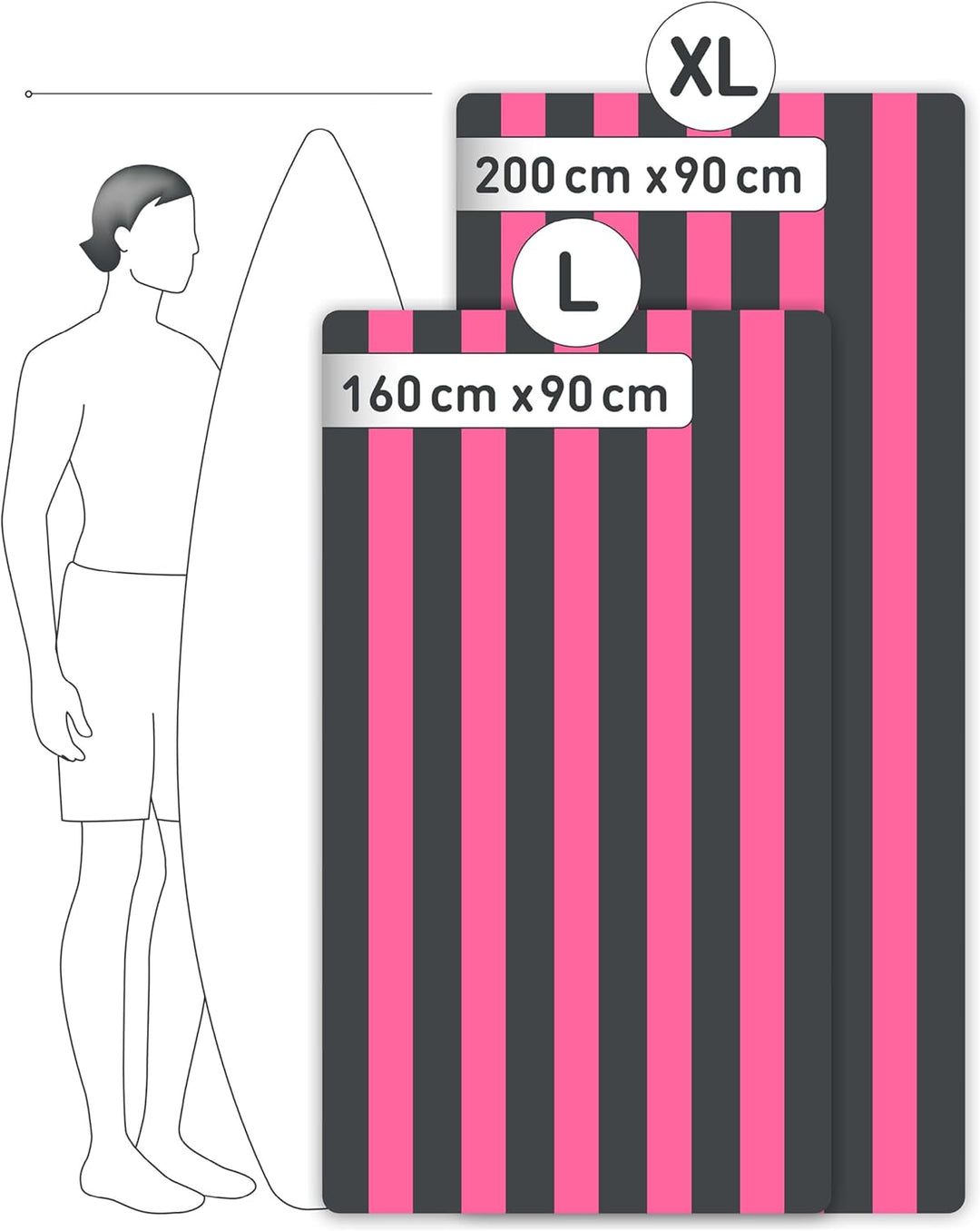Fit-Flip Strandtuch XXL aus Mikrofaser - leicht und schnelltrocknend - 100% recyceltes Strandhandtuc
