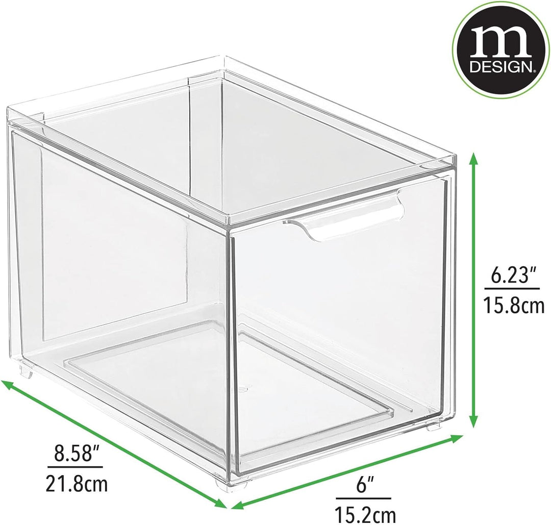 mDesign Aufbewahrungsbox mit Schublade – stabile Schubladenbox aus Kunststoff zur Schuhaufbewahrung