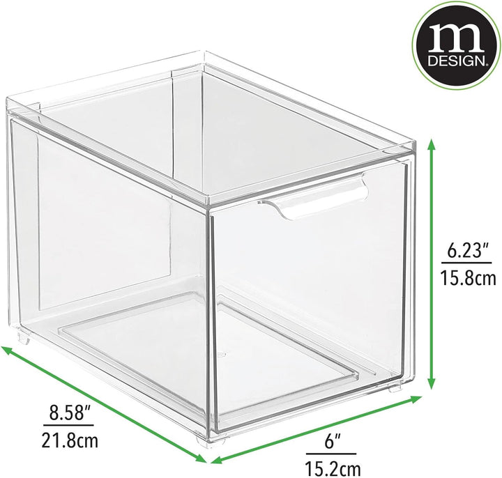 mDesign Aufbewahrungsbox mit Schublade – stabile Schubladenbox aus Kunststoff zur Schuhaufbewahrung