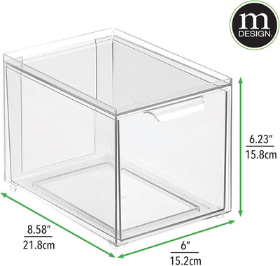 mDesign Schubladenbox – Stapelbox aus Kunststoff für Küchen- und Kühlschrank – Küchen Organizer für
