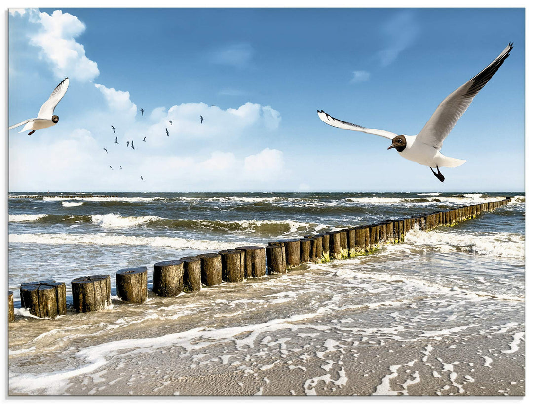 ARTland Glasbilder Wandbild Glas Bild einteilig 60x45 cm Querformat Strand Meer Maritim Landschaft S