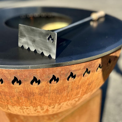Grillrost.com Das Original Glutschieber Aschekratzer aus Edelstahl - Für Kamin Feuerschale und Kache