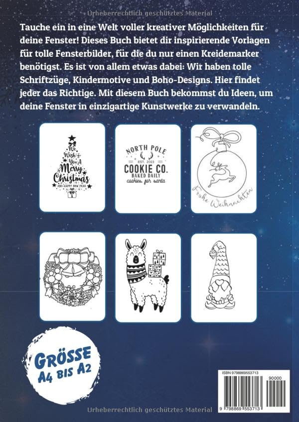 Kreidemarker Fensterbilder Vorlagen für zauberhafte Weihnachtsfenster- Die ultimative Sammlung für d