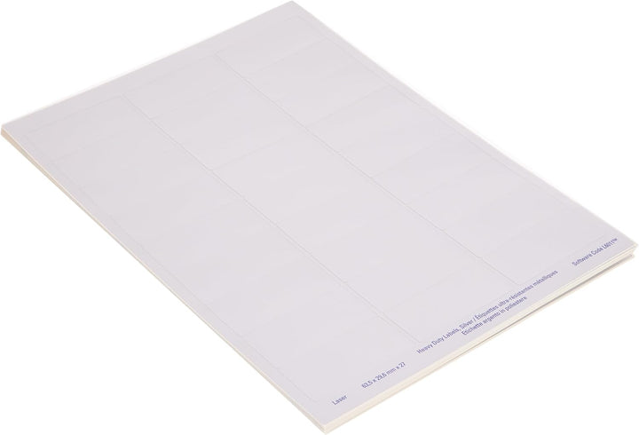 Avery L6011-20 Robuste Laseretiketten ( 27 Stück pro Blatt, 63,5 x 29,6 mm) 540 Etiketten in Silber