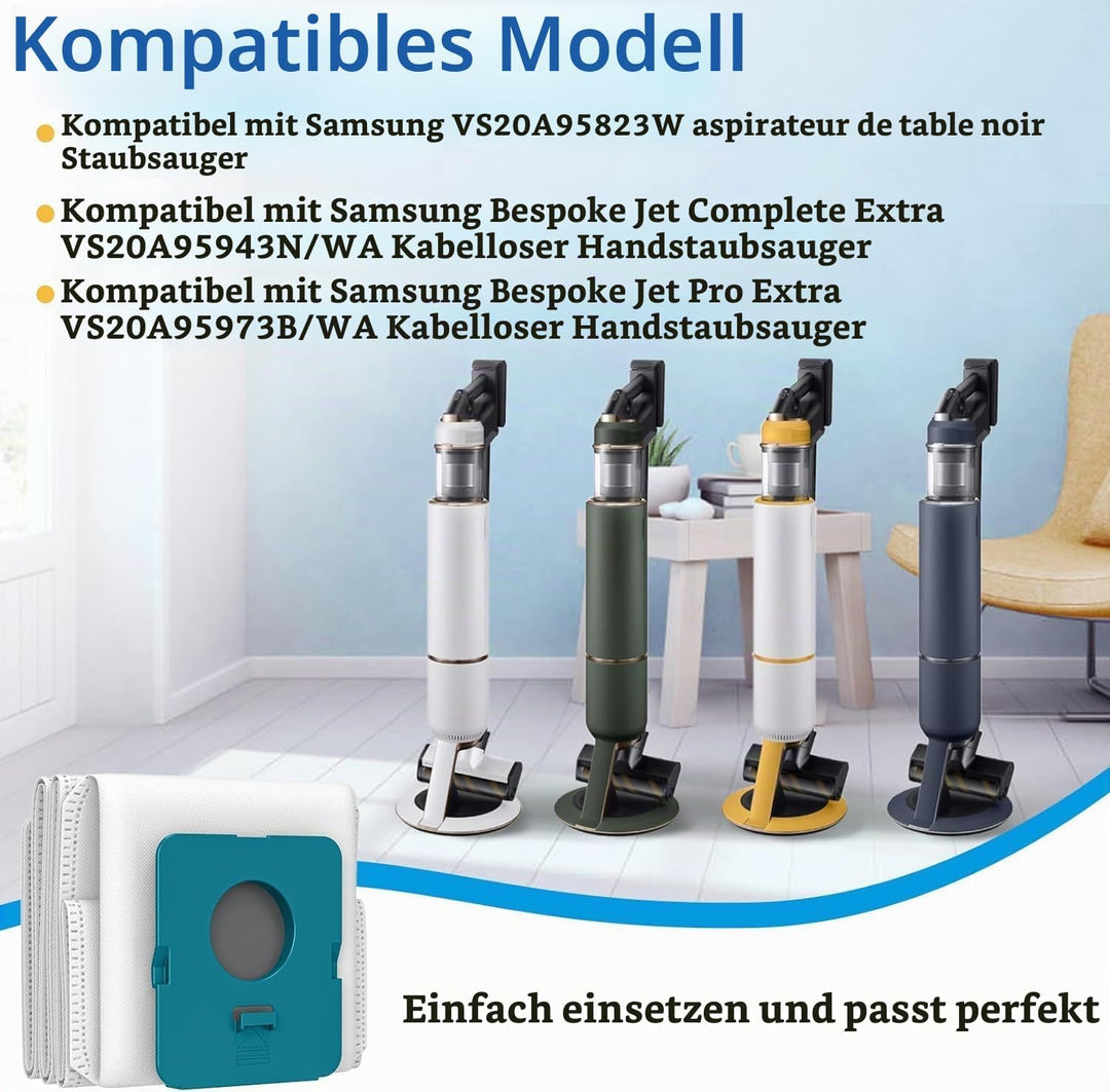 8 Stück Staubbeutel für Samsung Bespoke Jet Pro Extra/Complete Extra,2.7L grosse Kapazität for Samsu