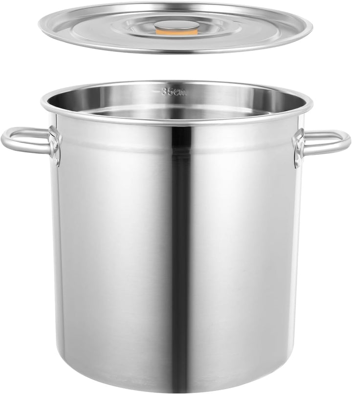 35L Suppentopf, Edelstahl Kochtöpfe 37.5cm x 37.5 cm, Grosser Gastronomie Topf, Gastronomie Kochtopf