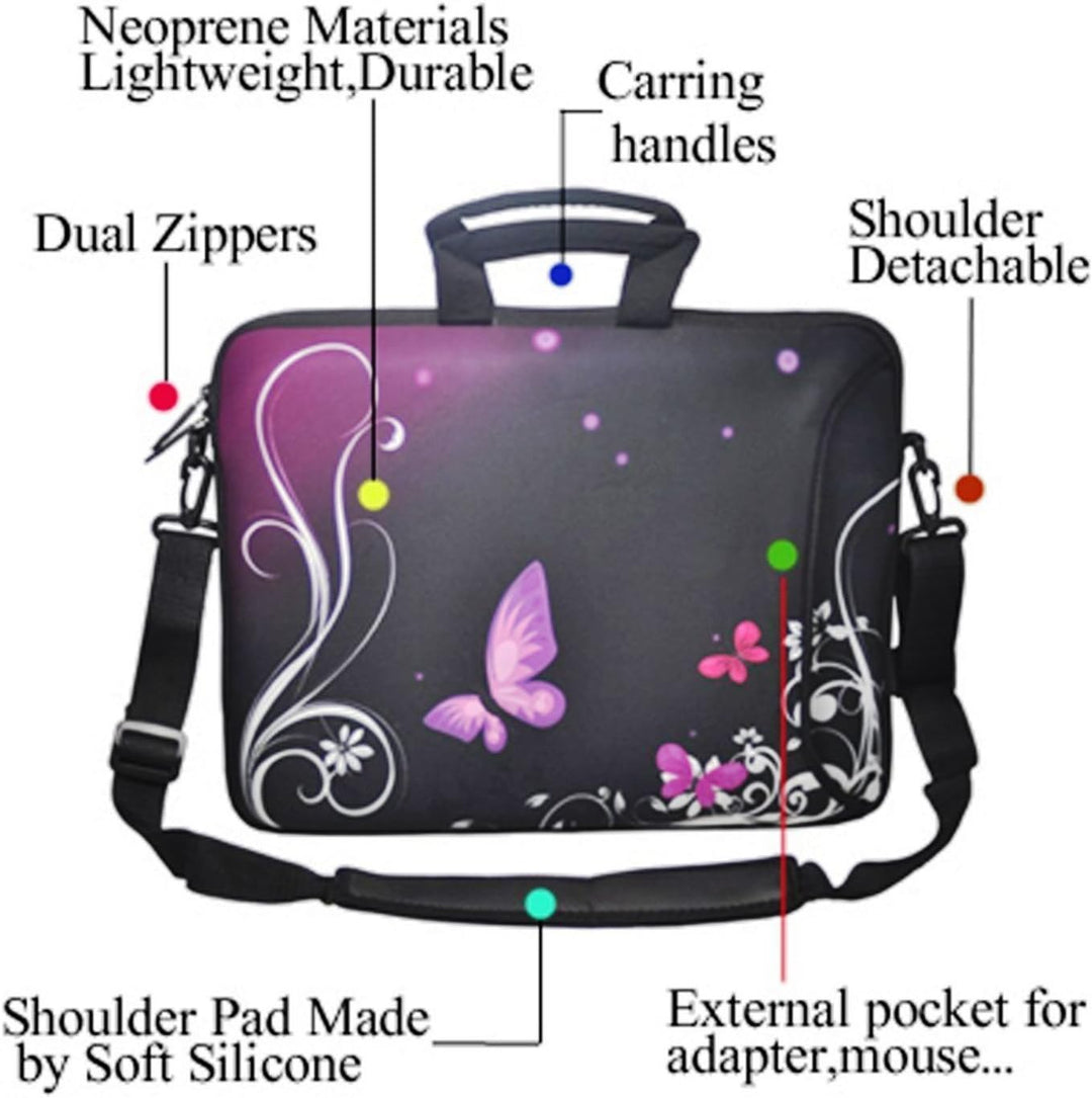 Funky Planet Wasserdichte Laptoptasche 17 Zoll - 17,3 Zoll Notebook Tasche aus Neopren - Laptop Case