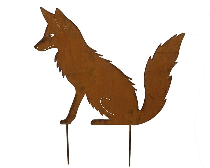 Bornhöft Gartenstecker Fuchs Metall Edelrost Gartendeko Gartenstecker 41cm x 50cm rostige Gartendeko