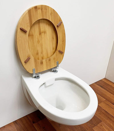 ADOB WC Sitz Klobrille Bambus dunkel mit Absenkautomatik Bamboo natur, 33323, Dunkel