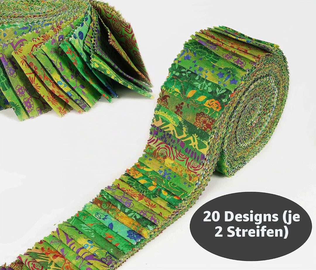 Soimoi 40 Stucke Batik Print Baumwolle Vorausstehende Stoffe Fur Quilting Craft Strips 2.5X42Zoll Ge