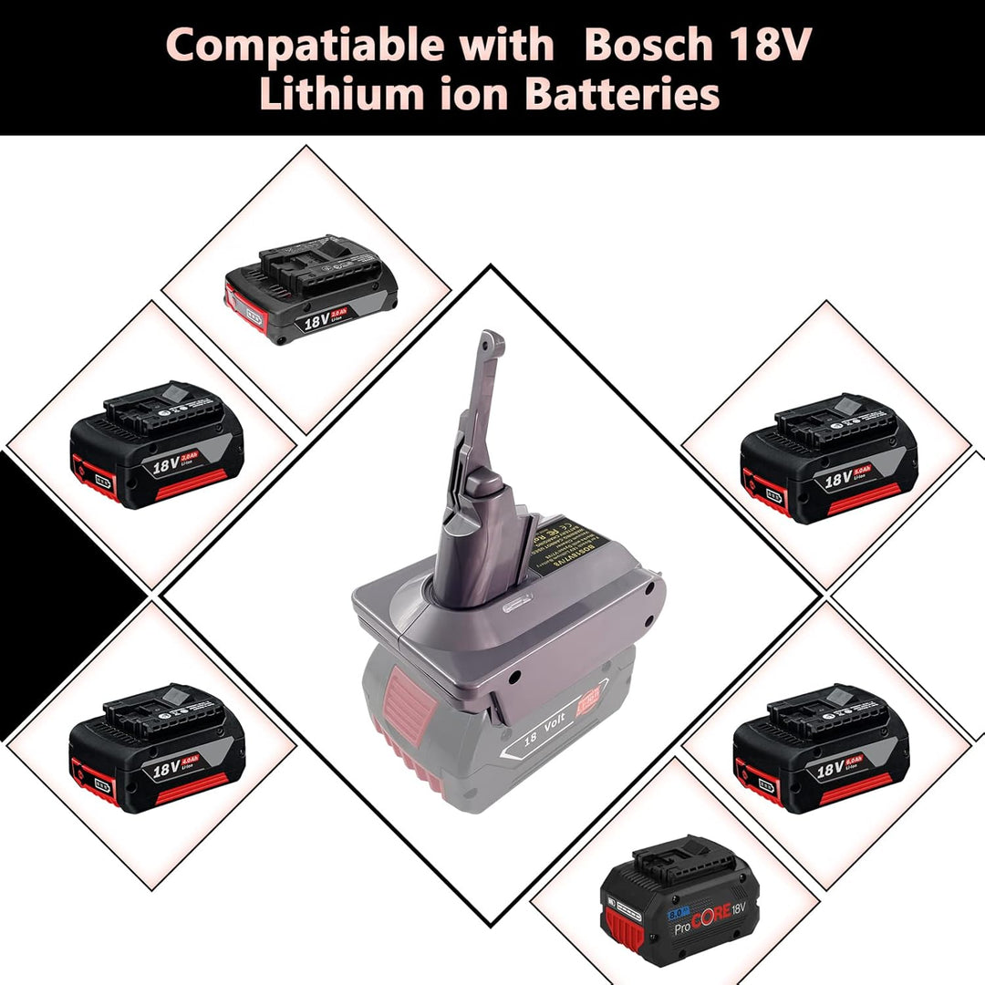 EID Akku Adapter für Dyson V7 und V8, für Bosch GBA 18V Serie Lithium Akku Konvertiert auf für Dyson