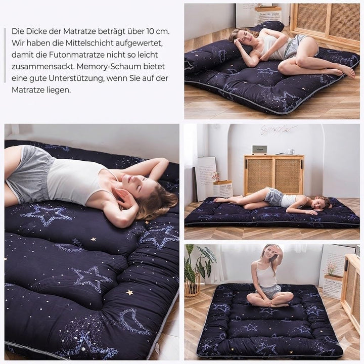 MAXYOYO Japanische Bodenmatratze Futonmatratze, Verdicken Tatami Matte Isomatte Faltbare Roll-Up Mat