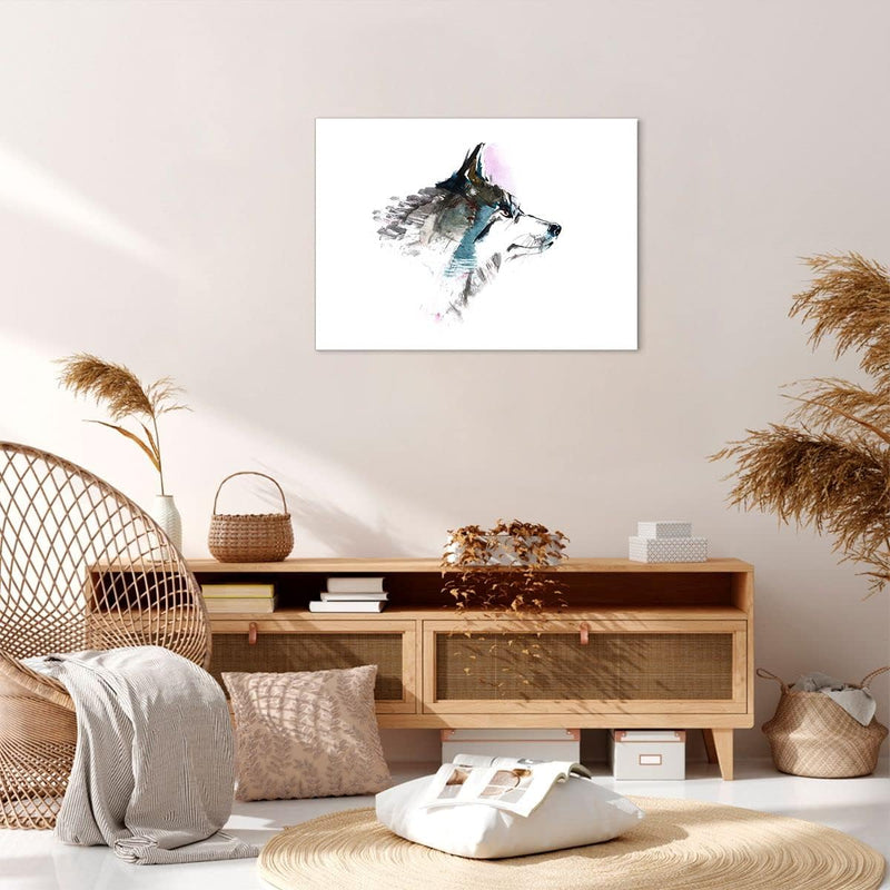 Bilder auf Leinwand Hund Illustration Fantasie Leinwandbild 70x50cm Wandbilder Dekoration Wohnzimmer