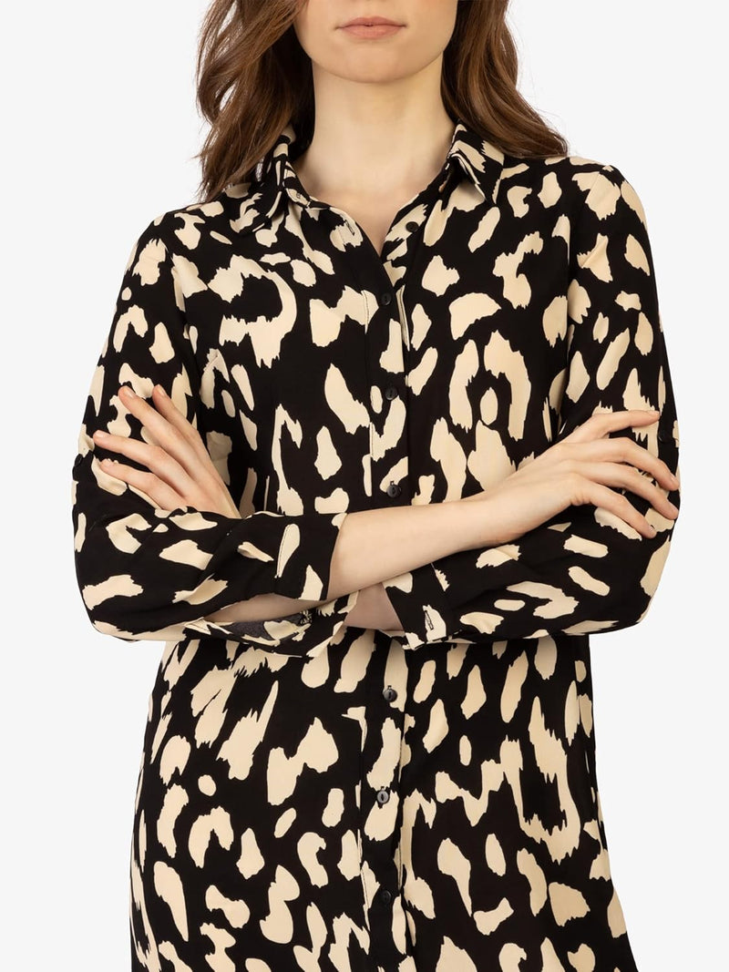 APART Fashion Damen Apart Kleid mit Print Dress 34 Schwarz-creme, 34 Schwarz-creme