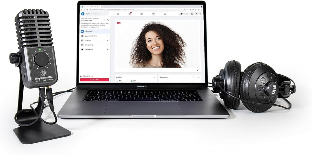 IK Multimedia iRig Stream Mic USB-C Kondensatormikrofon mit integrierter Audioschnittstelle -Podcast