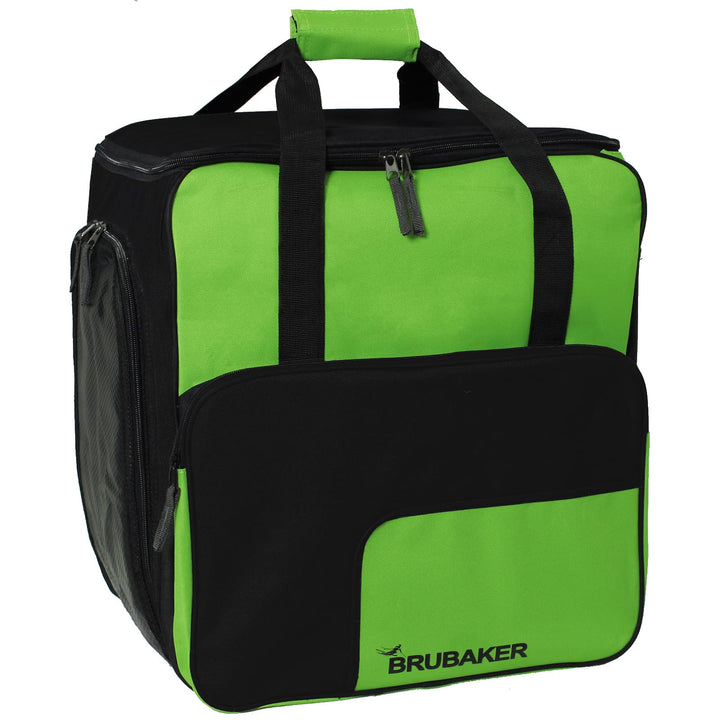 BRUBAKER SUPER Function 2.0 Skischuhtasche Helmtasche Rucksack Grün/Schwarz, Grün/Schwarz