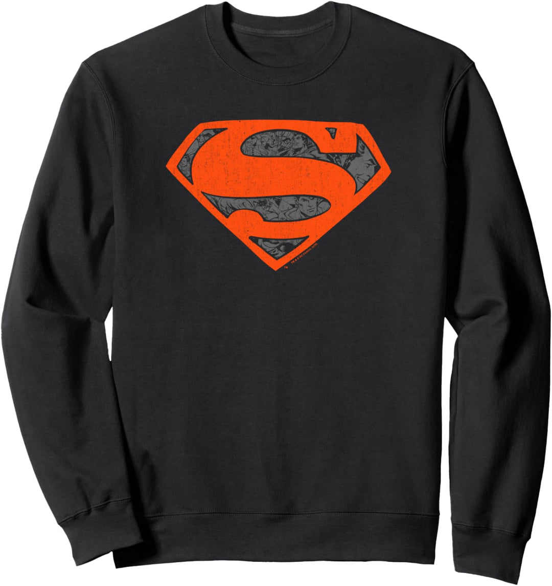 Superman Vintage Red Shield Collage Sweatshirt