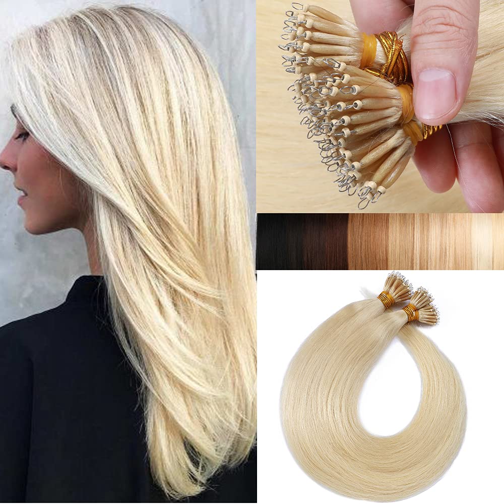 SEGO Nanoring Extension Echthaar 1g Loop Haarverlängerung Haarteile 50 Strähnen Glatt 100% Remy Huma