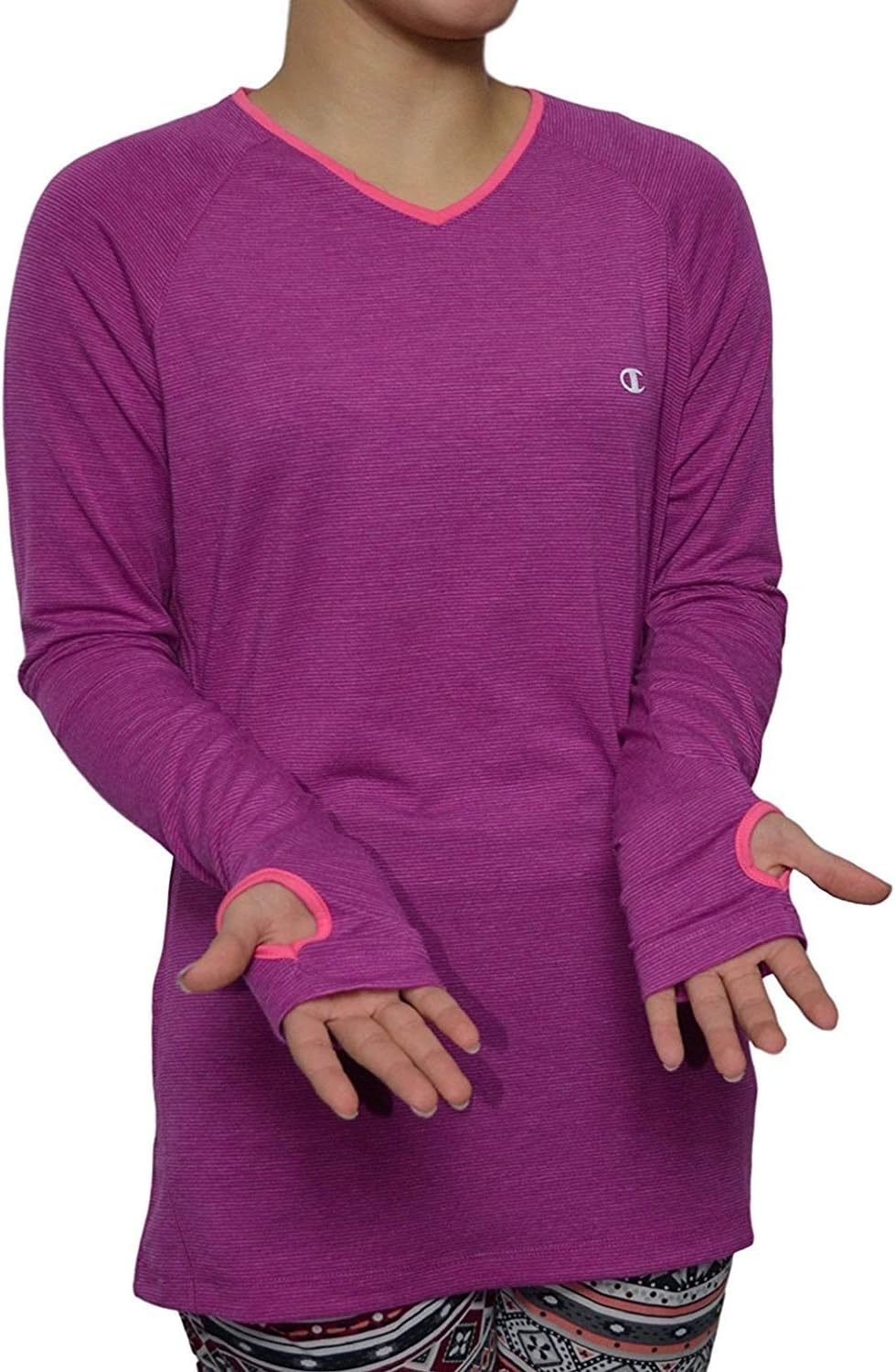CHAMPION Women's Active Athletic Shirt Long Sleeve Thumnhole