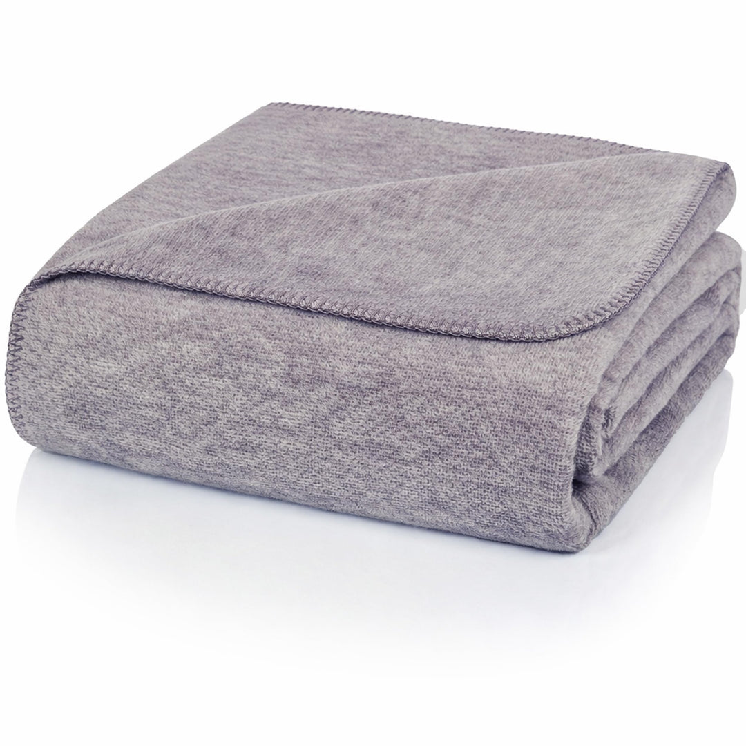 Glart U2GM Kuscheldecke 150x200 cm aus Baumwolle-Polyacryl-Mix für Sofa Kuscheldecke Grau Meliert, K