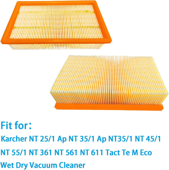 2 Stück Filter Zubehör für Kärcher NT 25/1 Ap NT 35/1 Ap NT35/1 NT 45/1 NT 55/1 NT 361 NT 561 NT 611