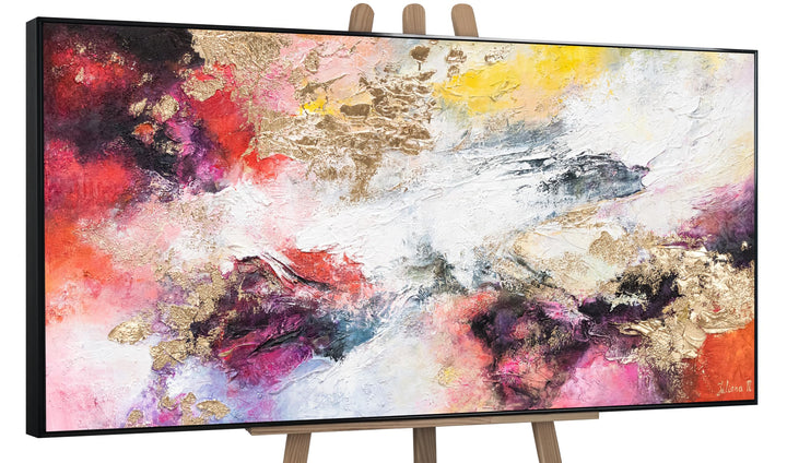YS-Art Abstrakt Acryl Gemälde auf Leinwand heller Garten handgemalt Wandbilder Wohnzimmer modern Woh