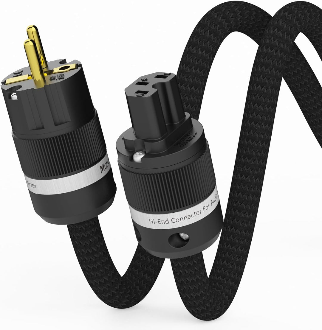 Monosaudio P903 HiFi Buchse Netzkabel 2.5Sq 1M Kupfer Abschirmung Kaltgerätekabel 2 polig Hi-End OFC