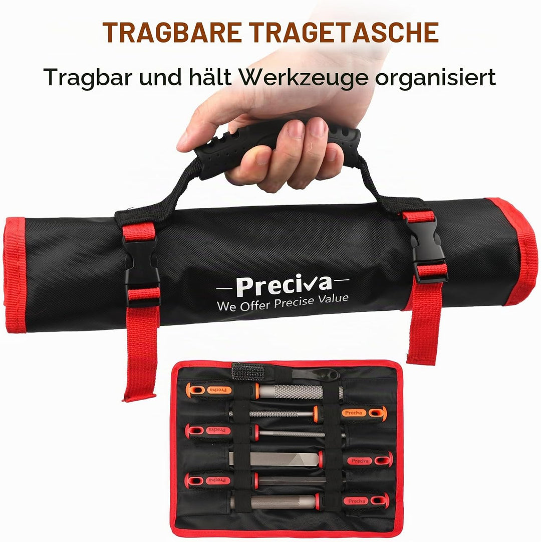 Feilen Set, Preciva 6tlg. Feilenset Metall und Holz Feilensatz inkl. Flachstumpfeile, Halbrundfeile,