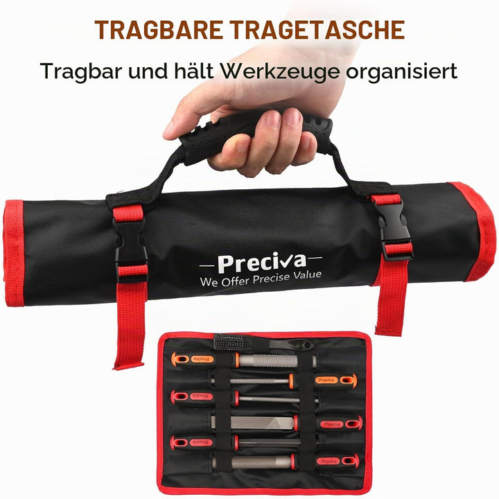 Feilen Set, Preciva 6tlg. Feilenset Metall und Holz Feilensatz inkl. Flachstumpfeile, Halbrundfeile,