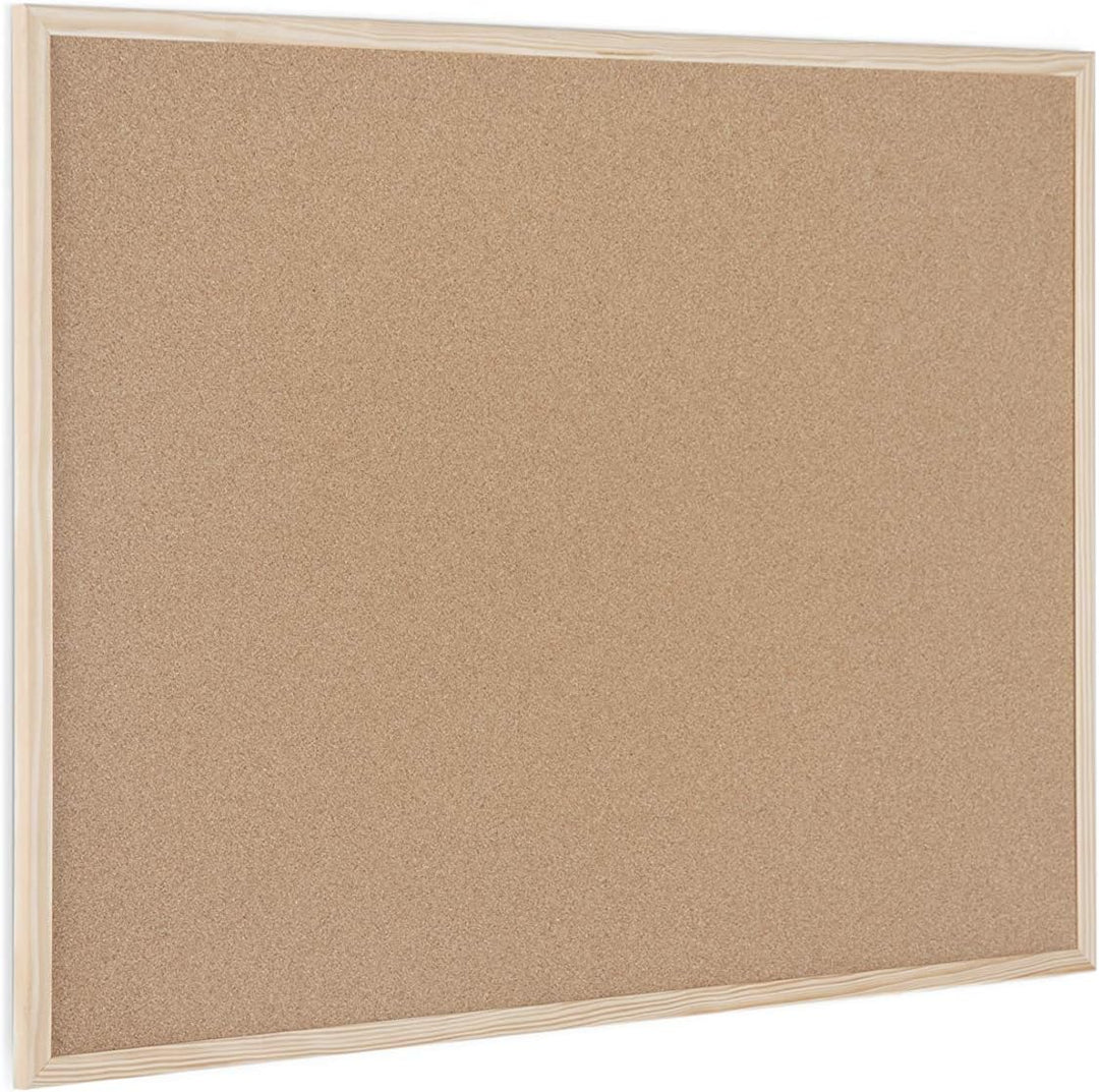 BoardsPlus Korktafel, 80 x 60 cm, Kiefer Holzrahmen, Naturkork Pinnwand, 5 Grössen wählbar, 80 x 60