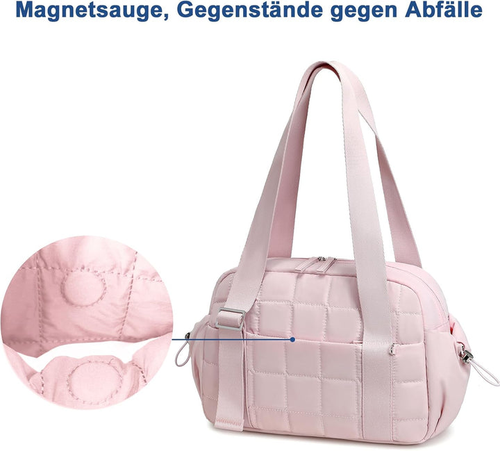 LEDAOU Mini Sporttasche für Damen, Kleiner gepolsterter Turnbeutel mit Nassfach und Münztasche, Leic
