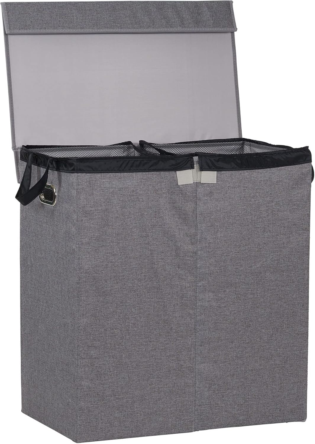 Household Essentials Hamper Wäscheservice Sorter mit Magnetverschluss, Double, Grau