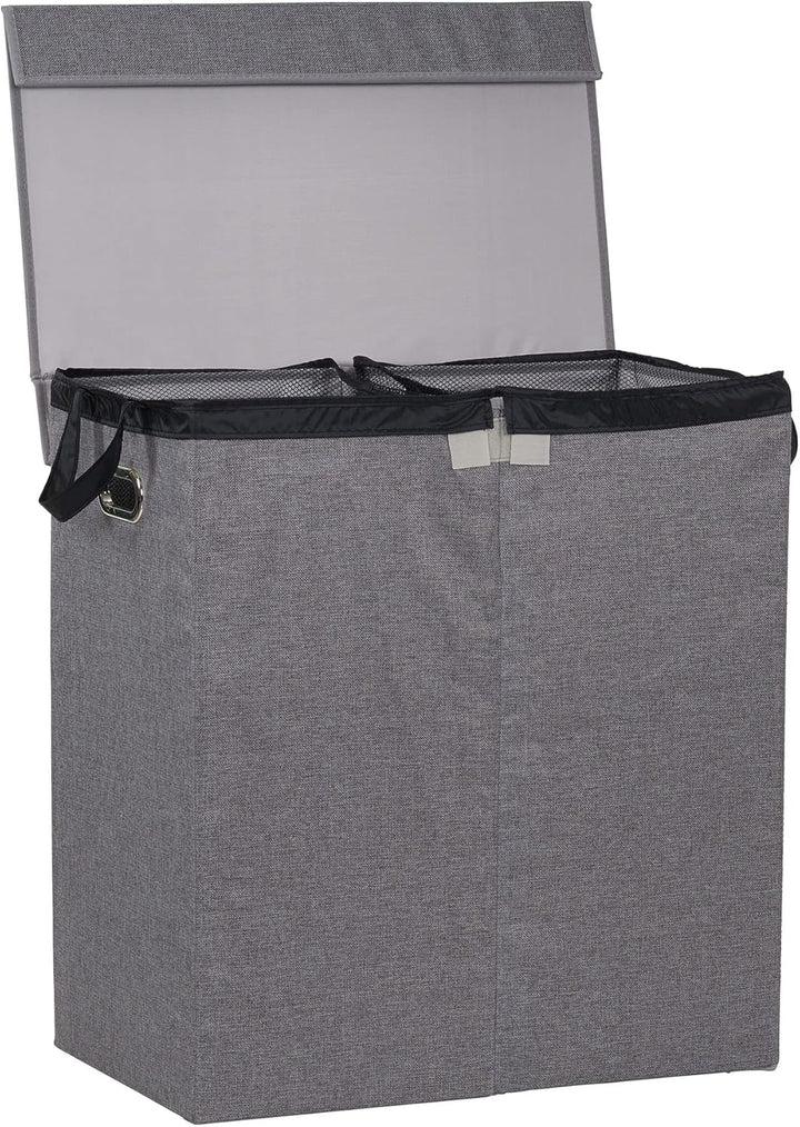 Household Essentials Hamper Wäscheservice Sorter mit Magnetverschluss, Double, Grau
