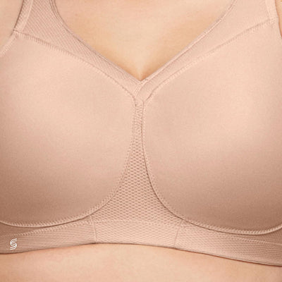 Glamorise Damen Vollschalen BH Full Figure MagicLift Seamless Wirefree Sports Bra #1006 80G Haut, 80