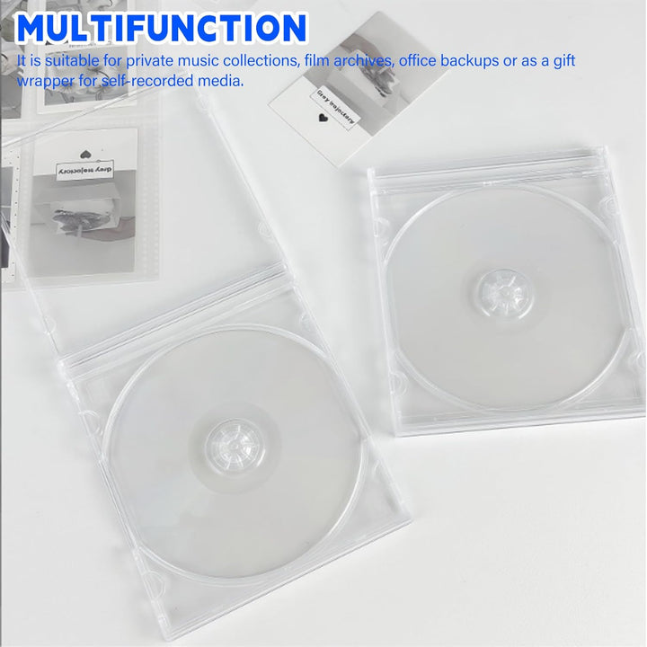 GOMETY 15 Stück CD Hüllen Transparent, DVD Leerhüllen zum Abhefte Kunststoff Slim Jewel Case, CD/DVD