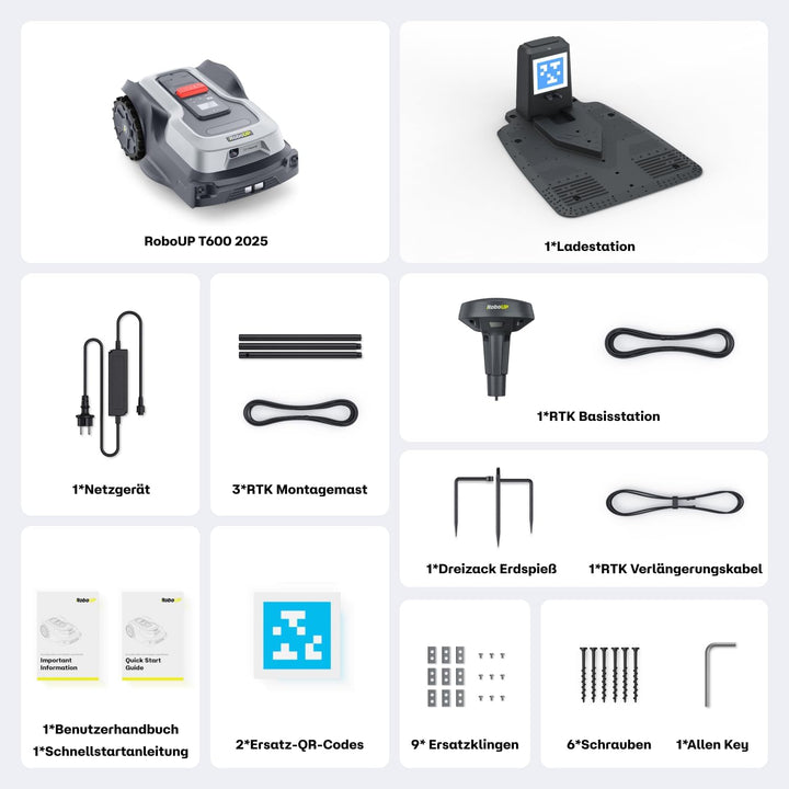 T600 Mähroboter ohne Begrenzungskabel für 800㎡, RTK Gesteuerter Rasenmäher Roboter, Automatische u.