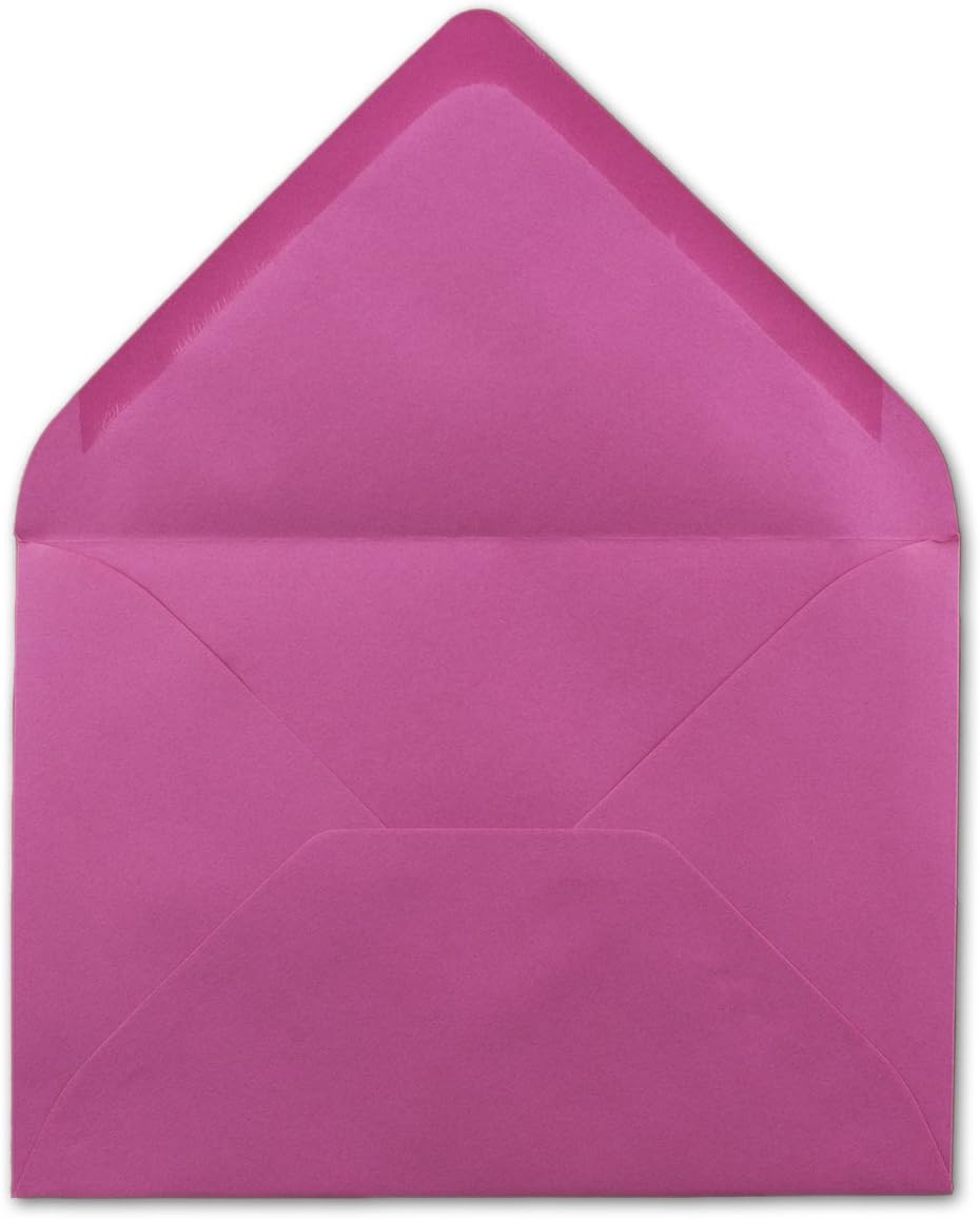 150x Brief-Umschläge in Pink - 80 g/m² - Kuverts in DIN B6 Format 12,5 x 17,6 cm - Nassklebung ohne