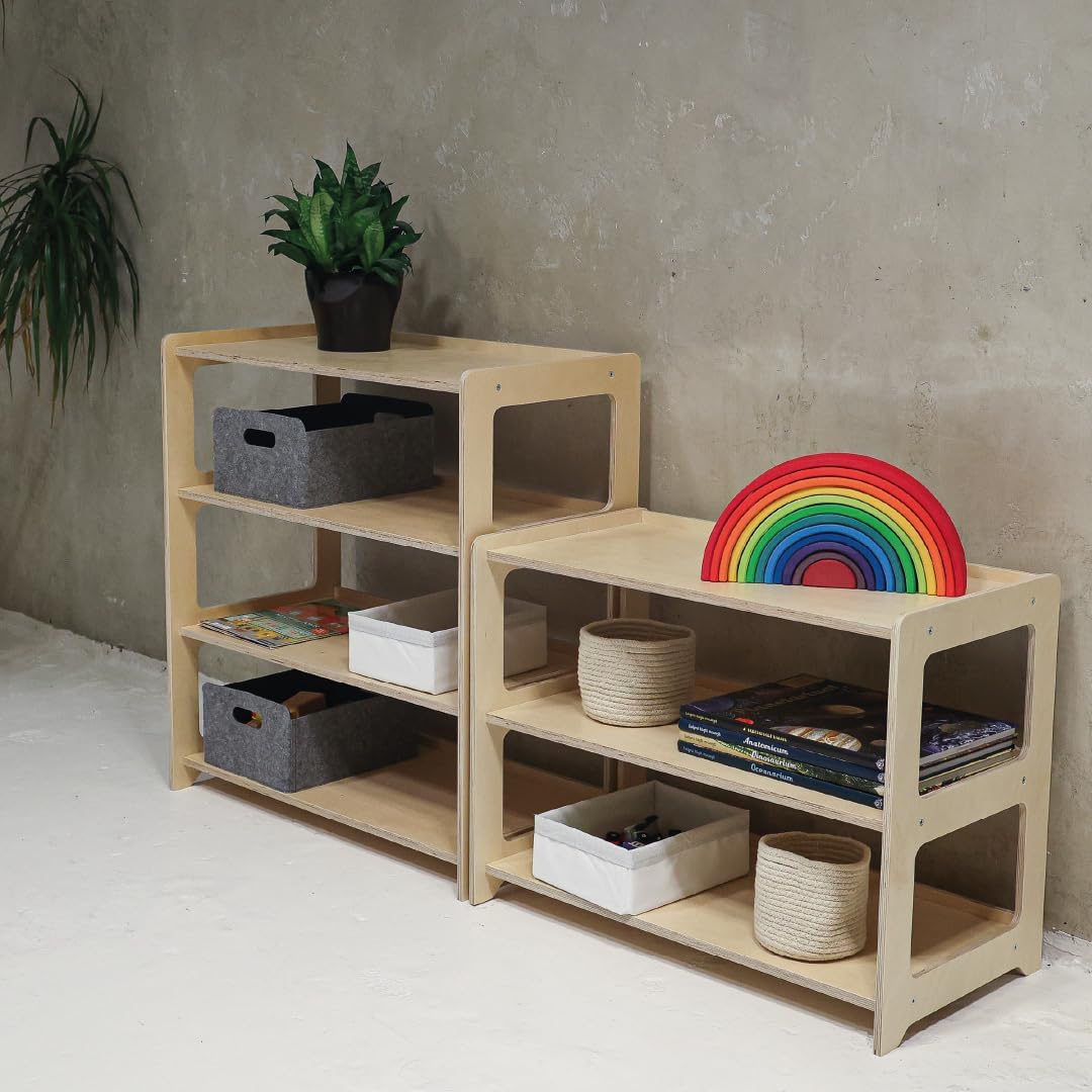 Montessori Regal für Kinderzimmer, Holz, Toy shelf for kids, Children's Room Shelf with 4 Shelves, B